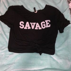 “Savage” Crop Top